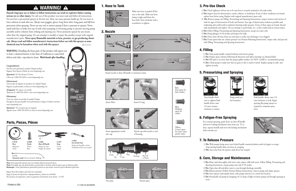 Chapin 1480 User Manual | 2 pages