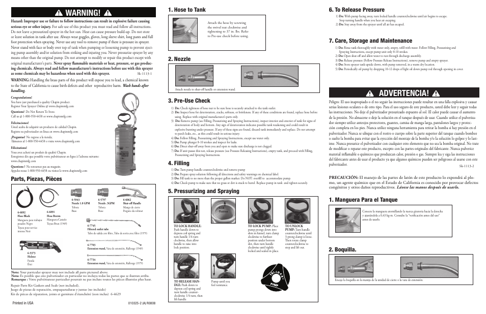 Chapin 1949 User Manual | 2 pages