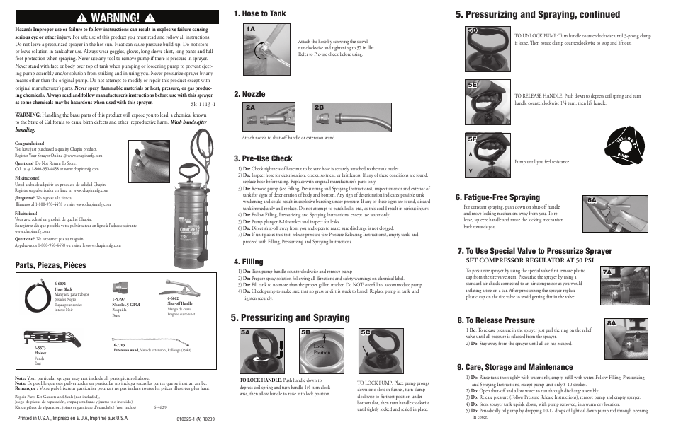 Chapin 1999 User Manual | 2 pages