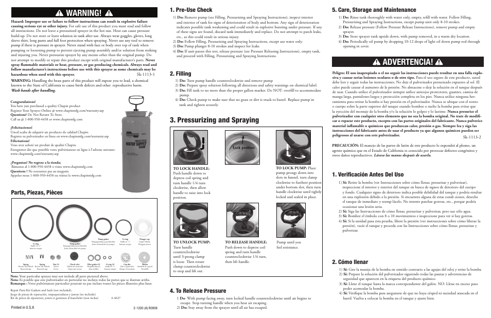 Chapin 4163 User Manual | 2 pages