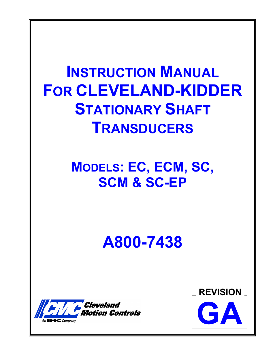 Cleveland Motion Controls Classic Tension Transducers SC-EP REV GA User Manual | 10 pages
