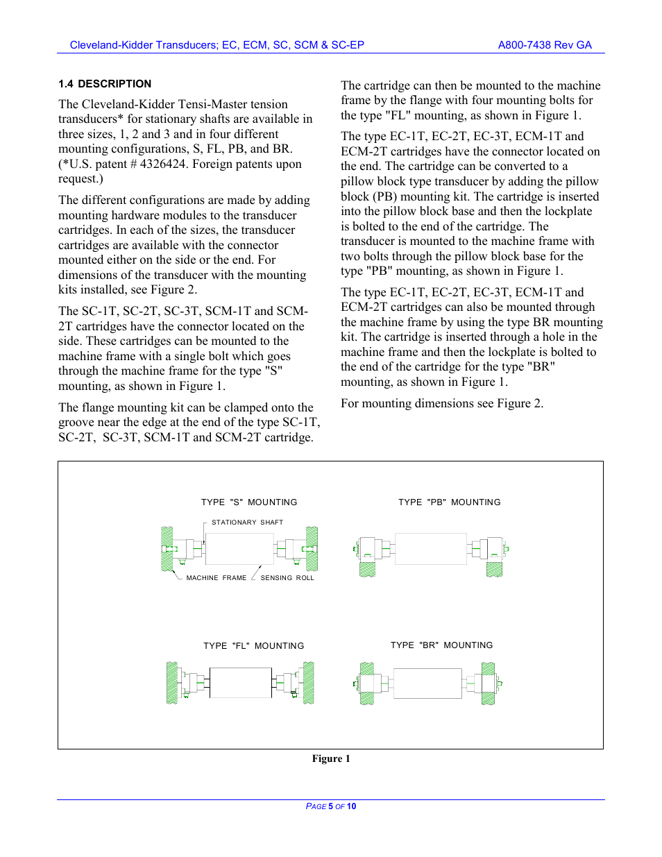 Description, 4 description | Cleveland Motion Controls Classic Tension Transducers SC-EP REV GA User Manual | Page 5 / 10