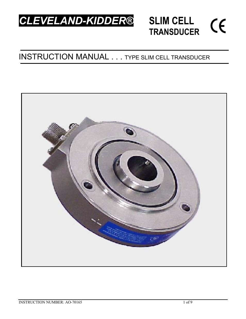 Cleveland Motion Controls Classic Slim Cell Transducer REV AA User Manual | 9 pages