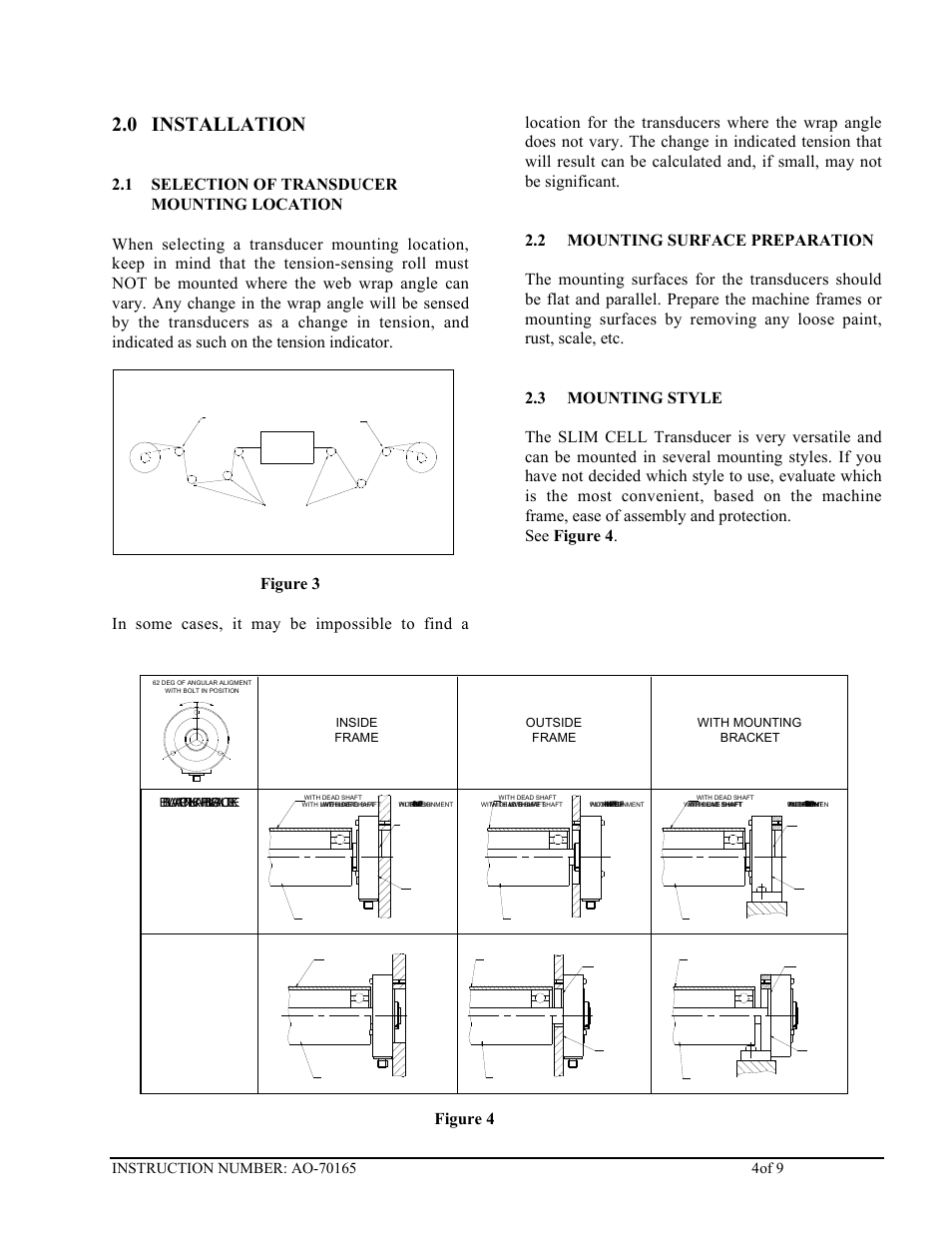0 installation, Figure 4 | Cleveland Motion Controls Classic Slim Cell Transducer REV AA User Manual | Page 4 / 9