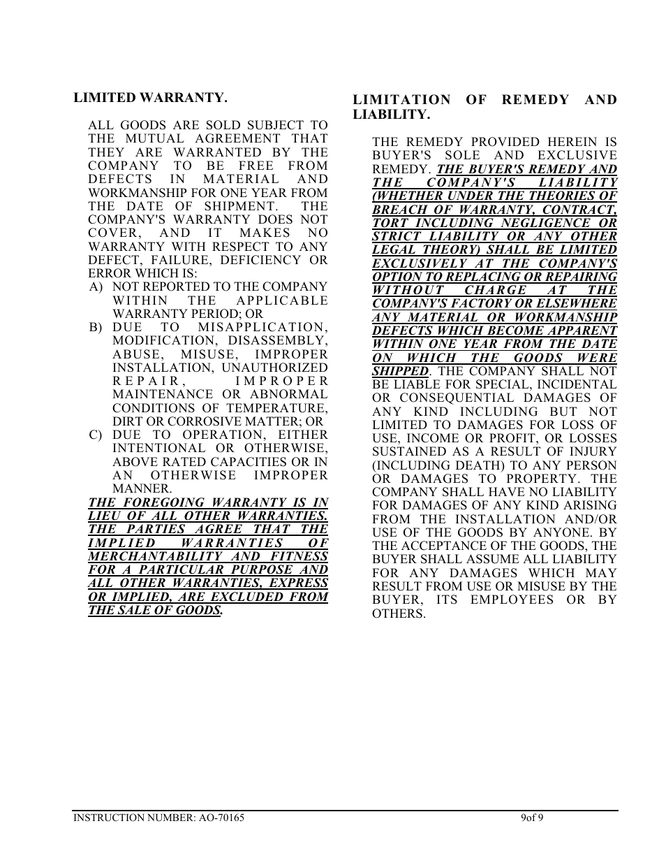 Cleveland Motion Controls Classic Slim Cell Transducer REV AA User Manual | Page 9 / 9