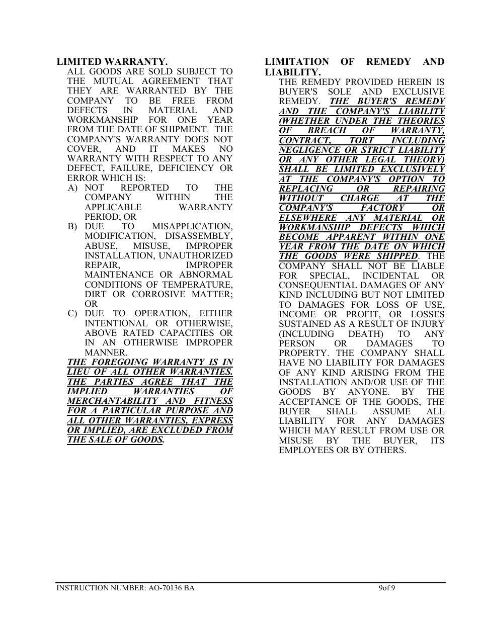 Cleveland Motion Controls Classic UPB Transducer Load Cell REV BA User Manual | Page 9 / 9