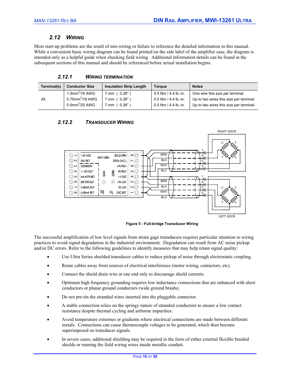 12 w | Cleveland Motion Controls DIN Rail Amplifier MWI-13261 Ultra Series Isolated REV BA User Manual | Page 15 / 30