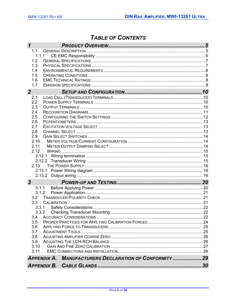 Cleveland Motion Controls DIN Rail Amplifier MWI-13261 Ultra Series Isolated REV BA User Manual | Page 3 / 30