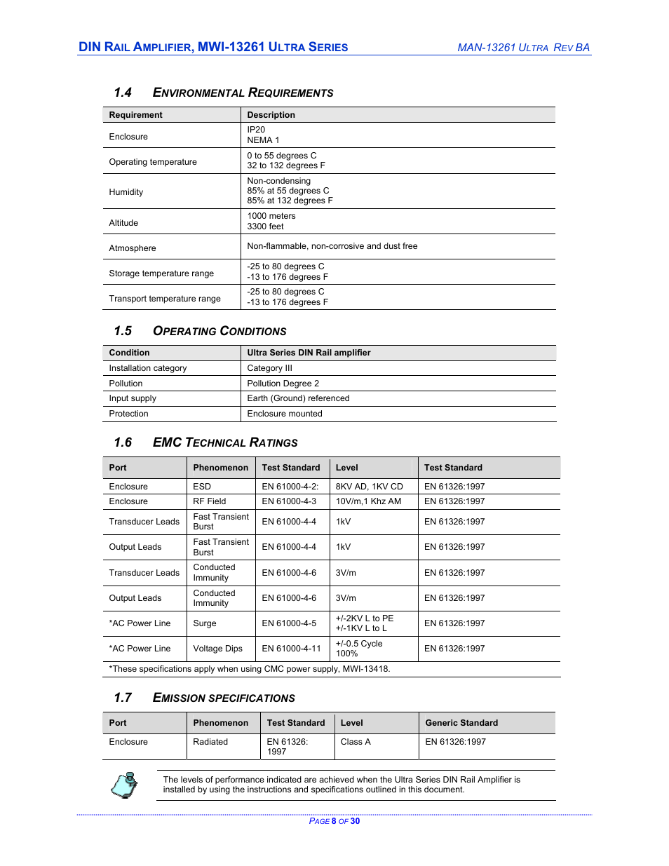 6 emc | Cleveland Motion Controls DIN Rail Amplifier MWI-13261 Ultra Series Isolated REV BA User Manual | Page 8 / 30