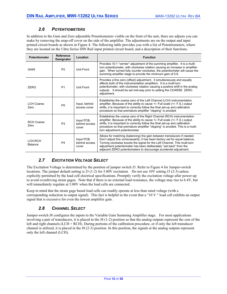 Cleveland Motion Controls DIN Rail Amplifier MWI-13262 Ultra Series Non-Isolated REV BA User Manual | Page 12 / 26