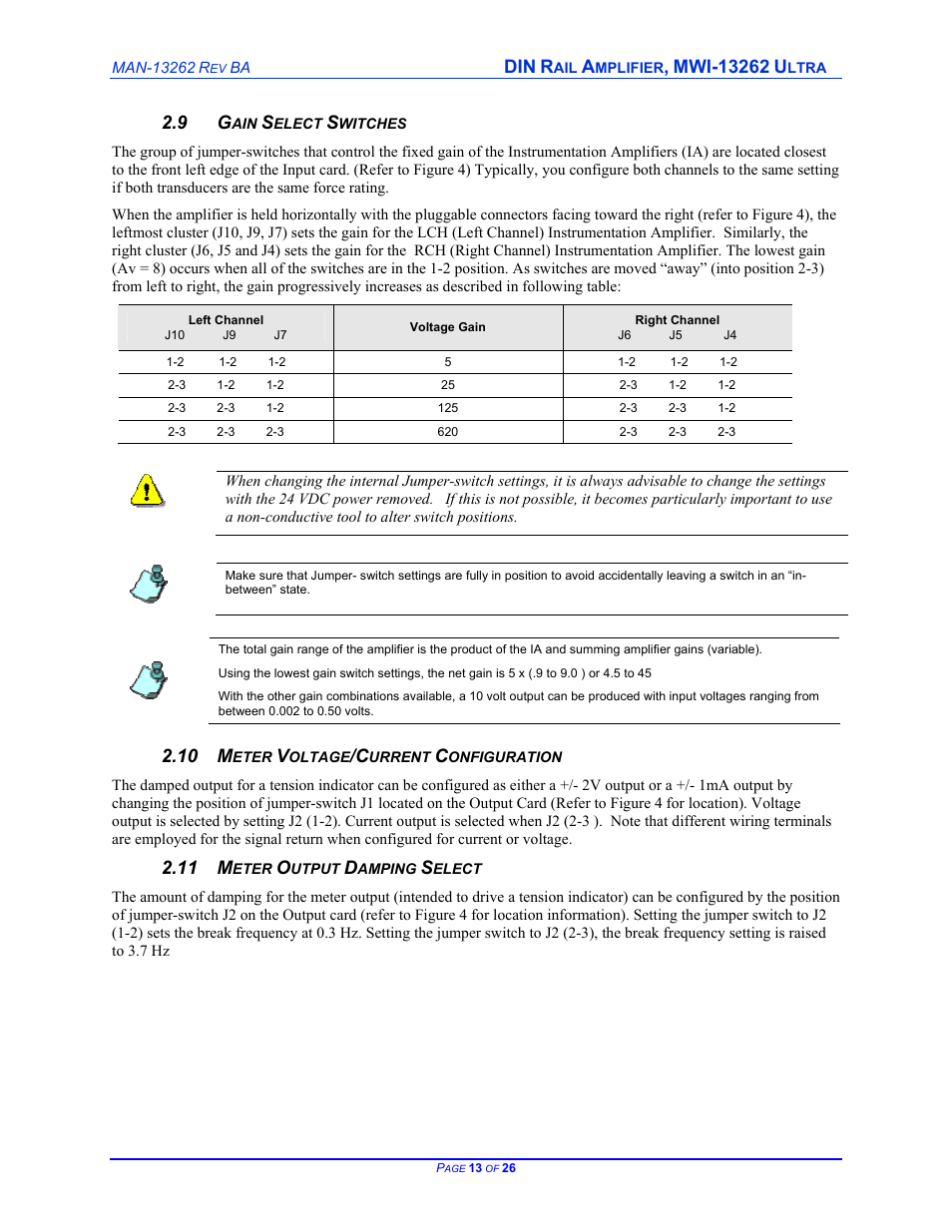 Cleveland Motion Controls DIN Rail Amplifier MWI-13262 Ultra Series Non-Isolated REV BA User Manual | Page 13 / 26