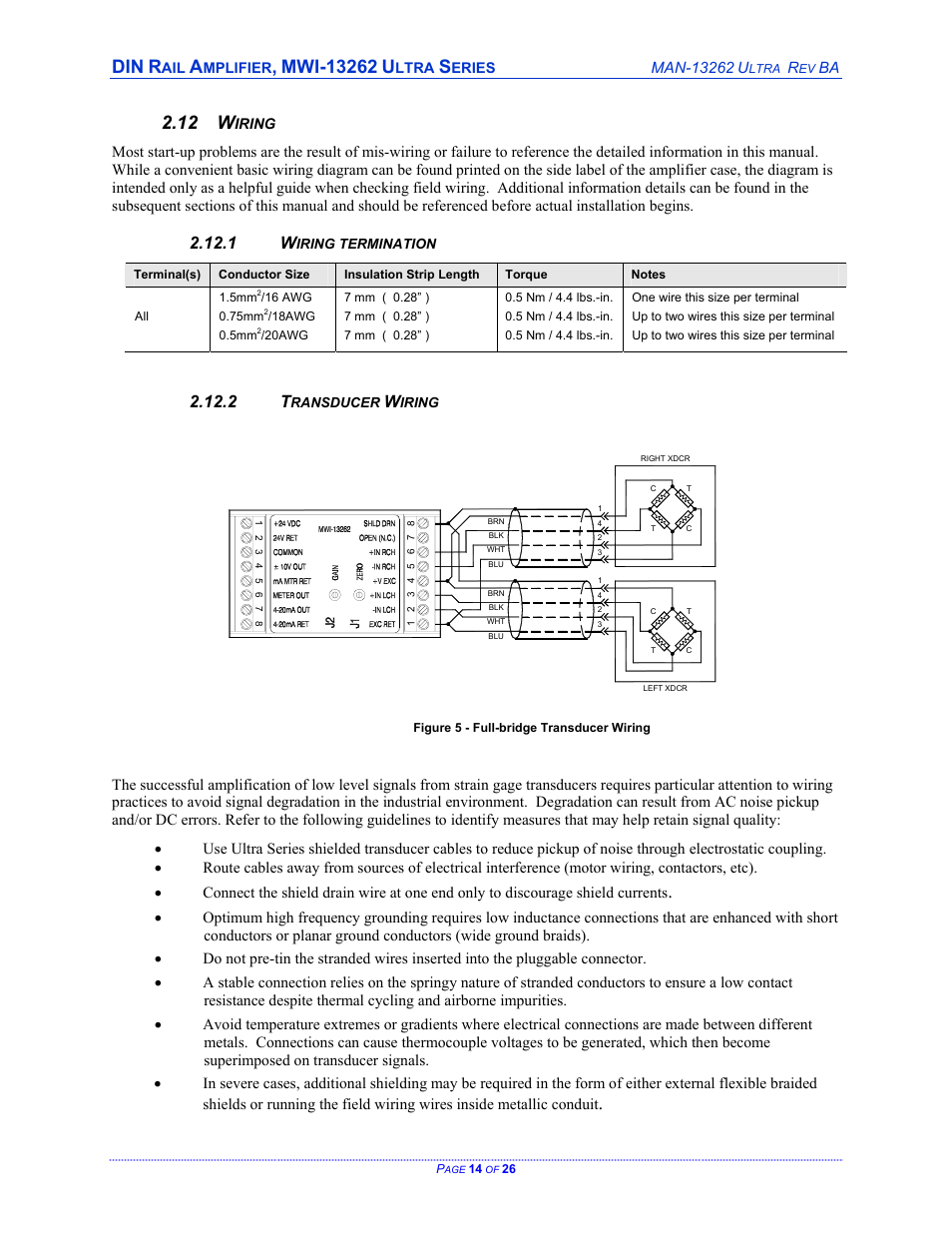 12 w | Cleveland Motion Controls DIN Rail Amplifier MWI-13262 Ultra Series Non-Isolated REV BA User Manual | Page 14 / 26