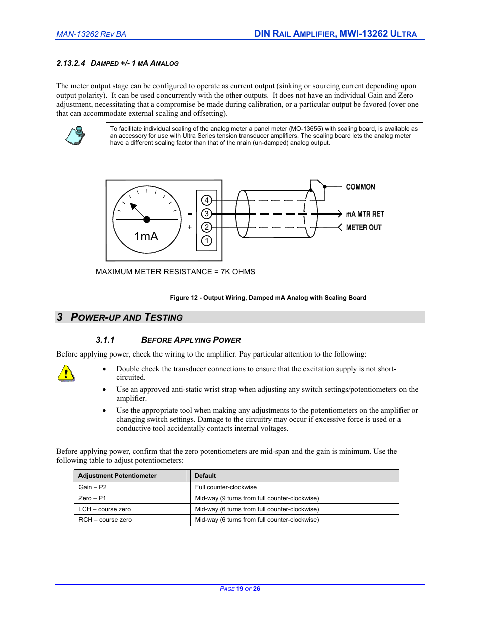 Cleveland Motion Controls DIN Rail Amplifier MWI-13262 Ultra Series Non-Isolated REV BA User Manual | Page 19 / 26