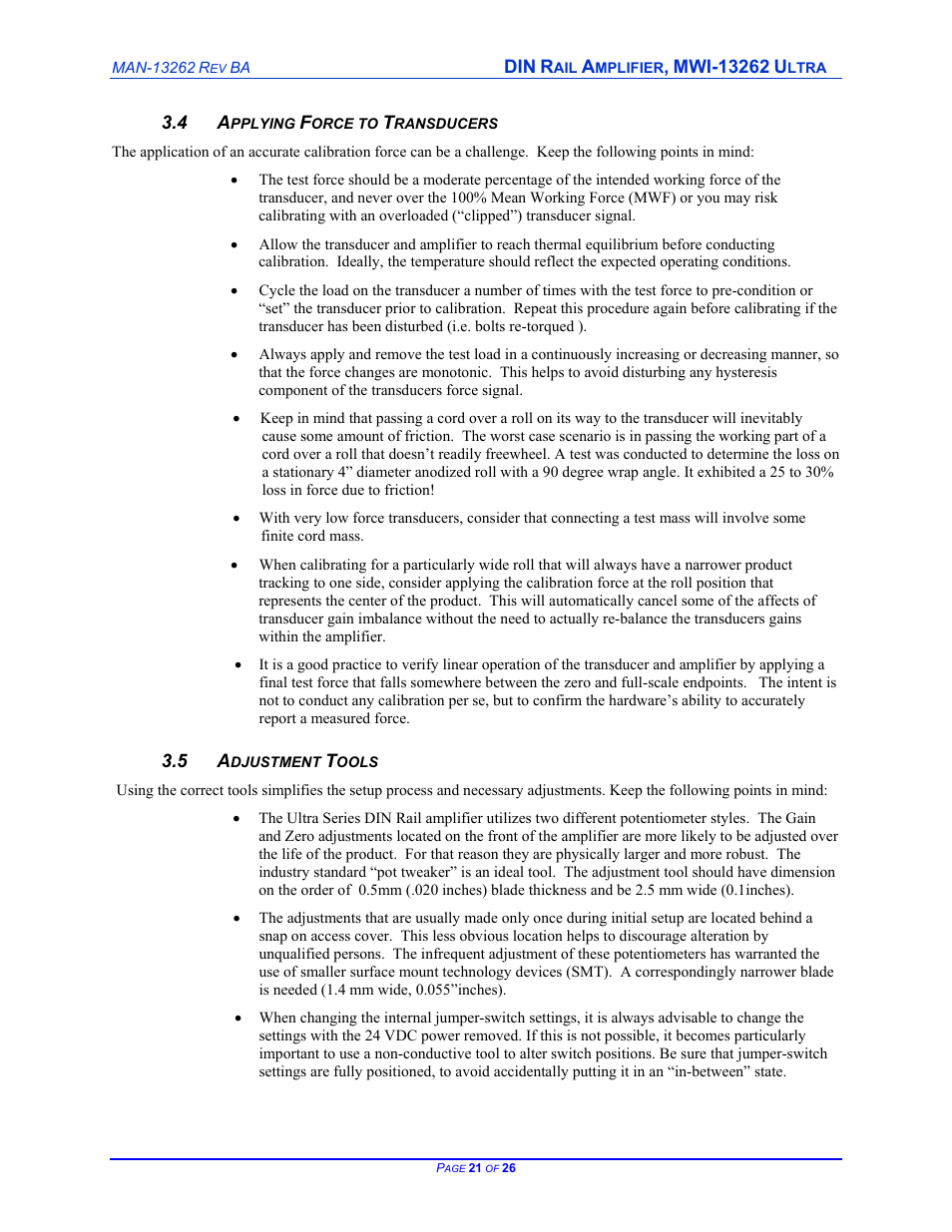 Cleveland Motion Controls DIN Rail Amplifier MWI-13262 Ultra Series Non-Isolated REV BA User Manual | Page 21 / 26