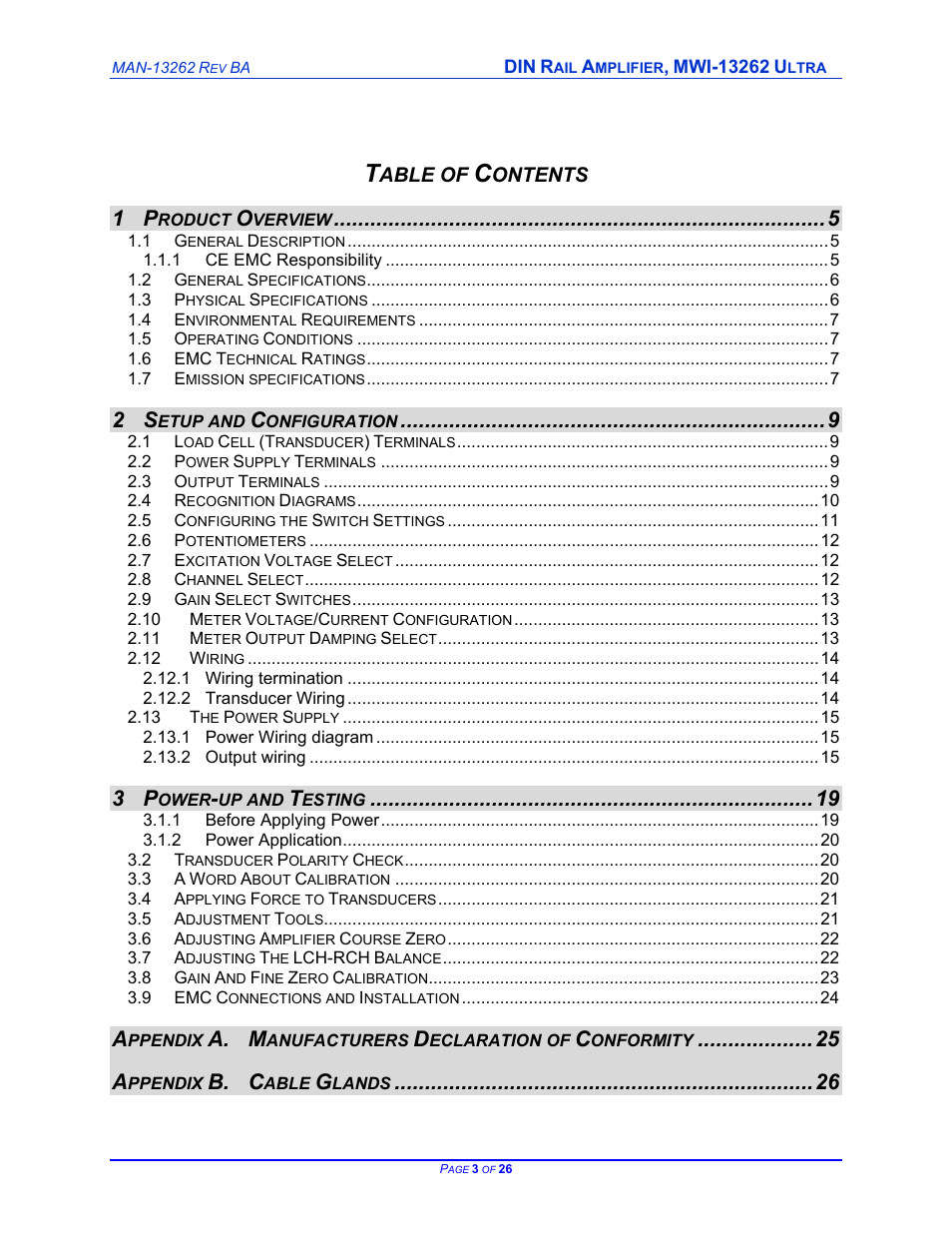 Cleveland Motion Controls DIN Rail Amplifier MWI-13262 Ultra Series Non-Isolated REV BA User Manual | Page 3 / 26