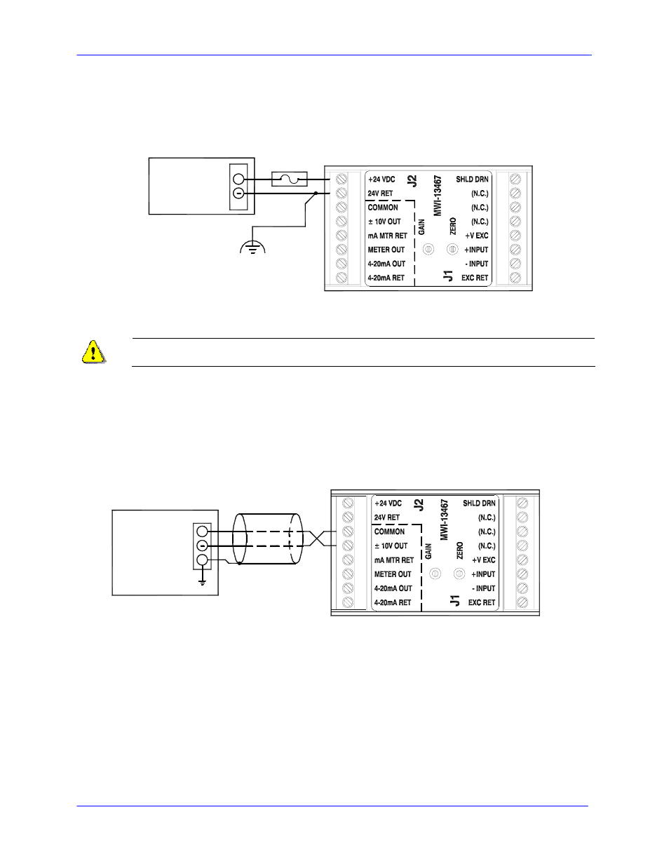 1 power wiring diagram, 2 output wiring, Power wiring diagram | Output wiring | Cleveland Motion Controls Classic Series DIN Rail Amplifier with Isolated Output MWI-13467 REV CA User Manual | Page 16 / 30