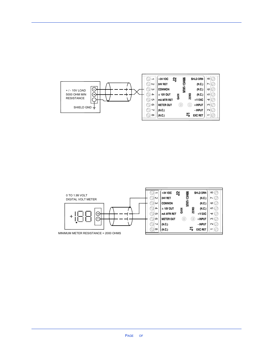 2 output wiring, 1 digital voltmeter, Output wiring | Ca c | Cleveland Motion Controls Classic Series DIN Rail Amplifier Non-Isolated MWI-13466 REV CA User Manual | Page 15 / 26
