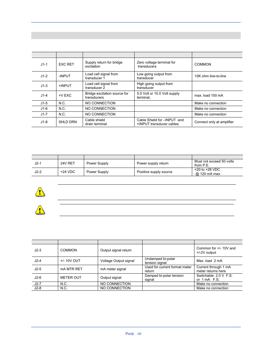 2 setup and configuration, 1 load cell (transducer) terminals, 2 power supply terminals | 3 output terminals, Etup and, Onfiguration, Ransducer, Erminals, Ower, Upply | Cleveland Motion Controls Classic Series DIN Rail Amplifier Non-Isolated MWI-13466 REV CA User Manual | Page 9 / 26