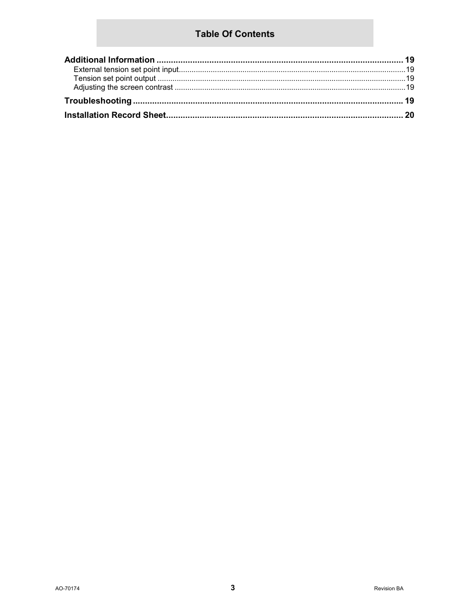 Cleveland Motion Controls WebPro Intermediate Tension Controller MWP-12663 REV BA User Manual | Page 3 / 20