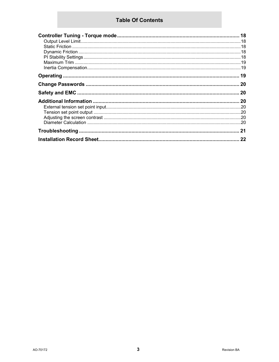 Cleveland Motion Controls WebPro Motor Powered Unwind Tension Controller MWP – 12662 - 1 REV BA User Manual | Page 4 / 23