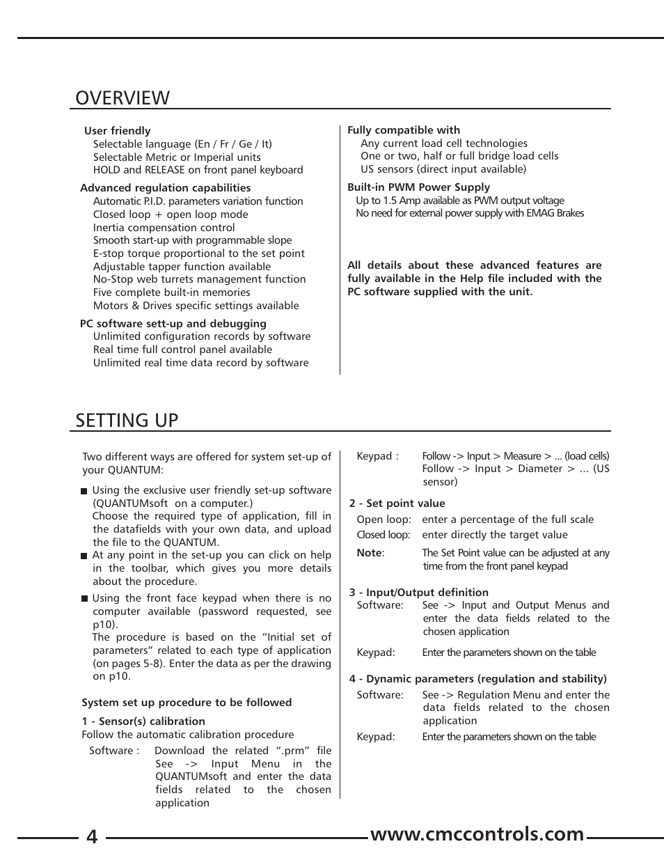 Overview | Cleveland Motion Controls Quantum Tension Controller REV A User Manual | Page 4 / 37