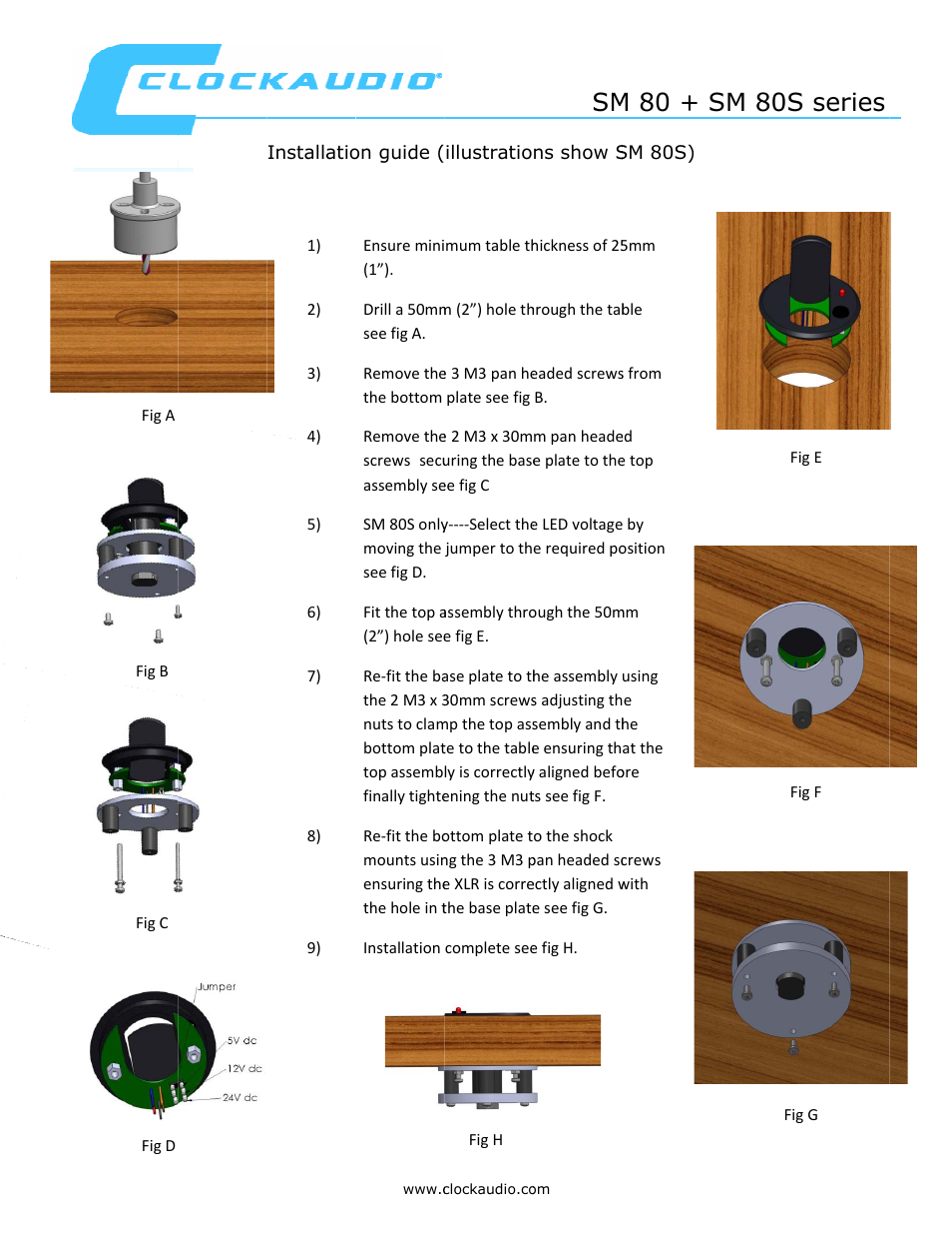 M 80 + s, Sm 80s, S series | Clock Audio SM 80-RF User Manual | Page 2 / 2