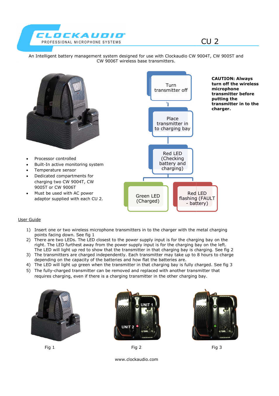 Clock Audio CU2 User Manual | 2 pages