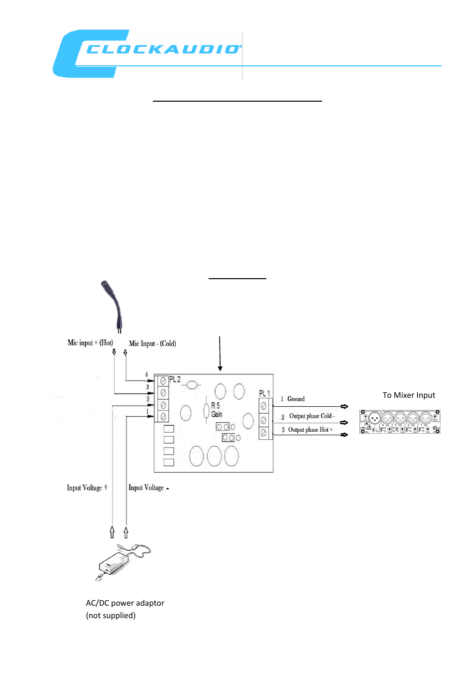 Clock Audio CAP 002 Line preamp User Manual | 3 pages