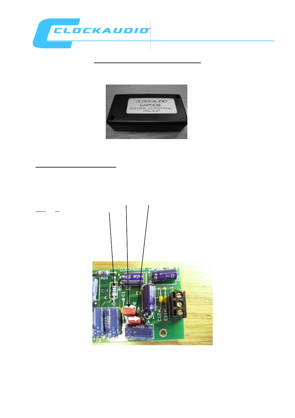 Clock Audio CAP 002 Phantom power User Manual | 2 pages