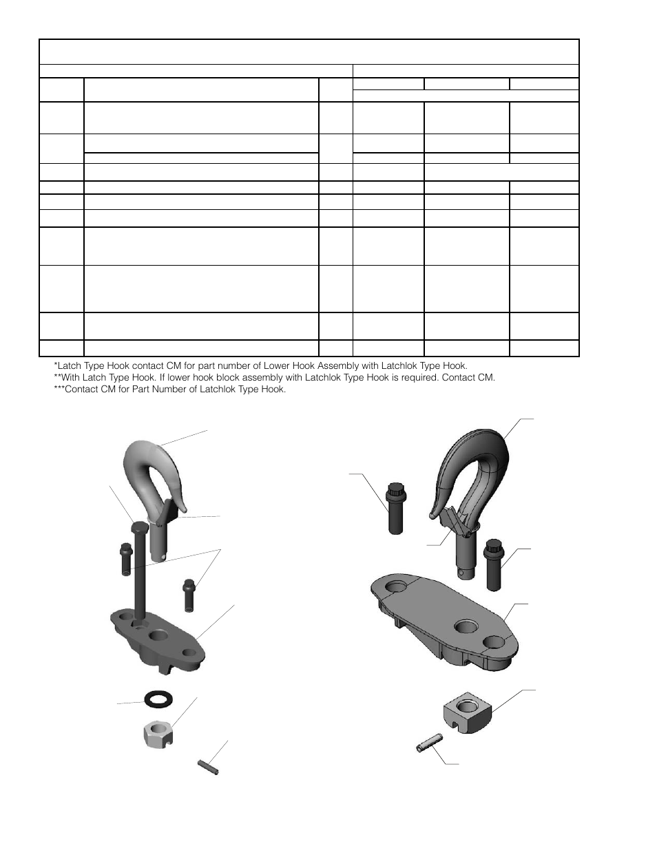 700-complete swivel hook suspension, 710 complete rigid hook suspensions | CM-ET Lodestar User Manual | Page 31 / 48