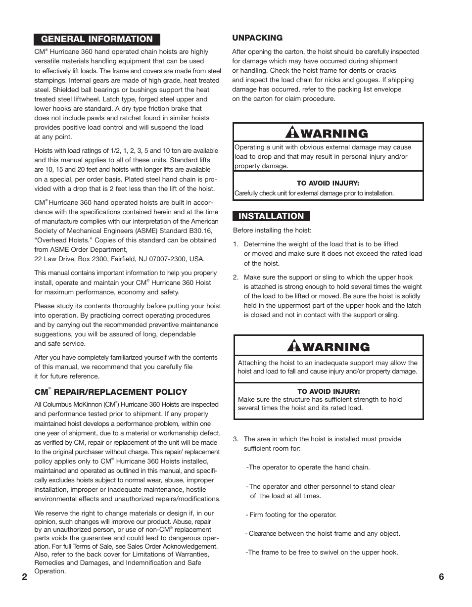 General information installation | CM-ET Hurricane 360 User Manual | Page 6 / 48