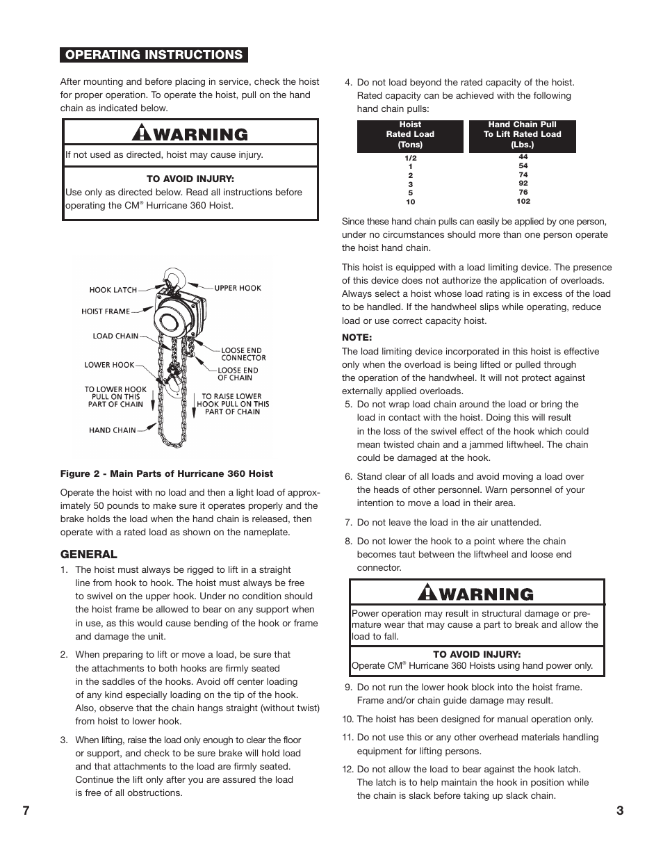 Operating instructions | CM-ET Hurricane 360 User Manual | Page 7 / 48