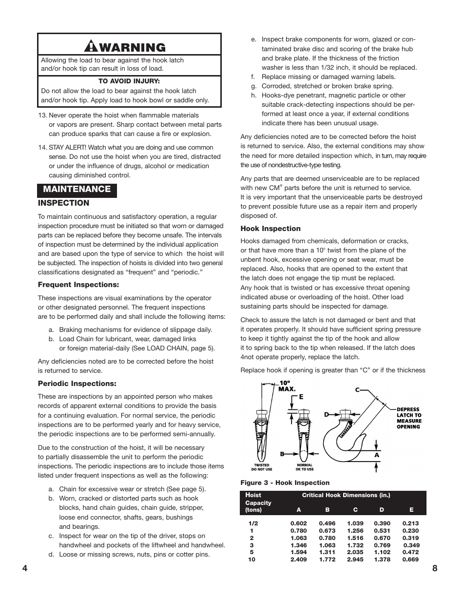 Maintenance | CM-ET Hurricane 360 User Manual | Page 8 / 48