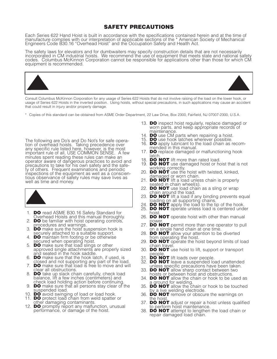 Warning, Do’s and do not’s | CM-ET Series 622 User Manual | Page 4 / 11