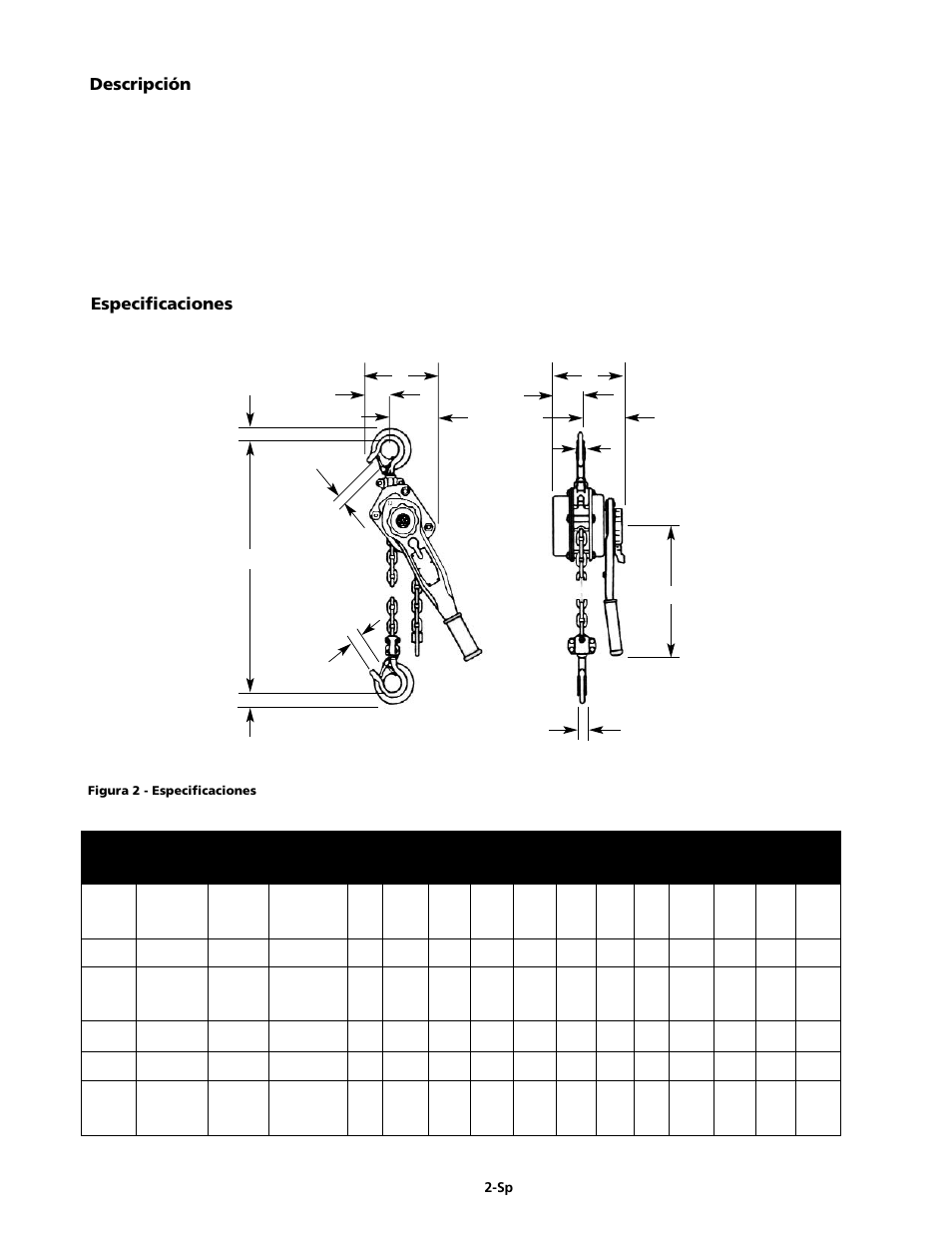 Especificaciones, Descripción | CM-ET Series 653 User Manual | Page 18 / 42