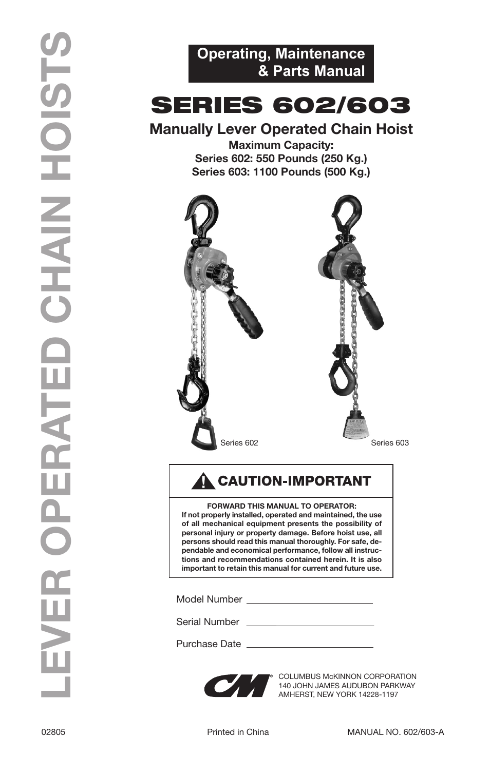 CM-ET Series 603 User Manual | 8 pages