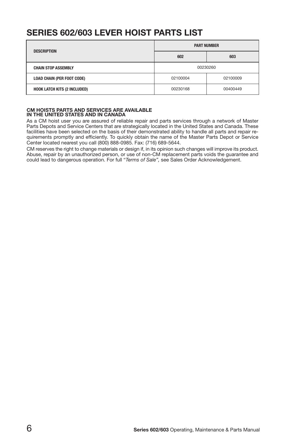 CM-ET Series 603 User Manual | Page 6 / 8