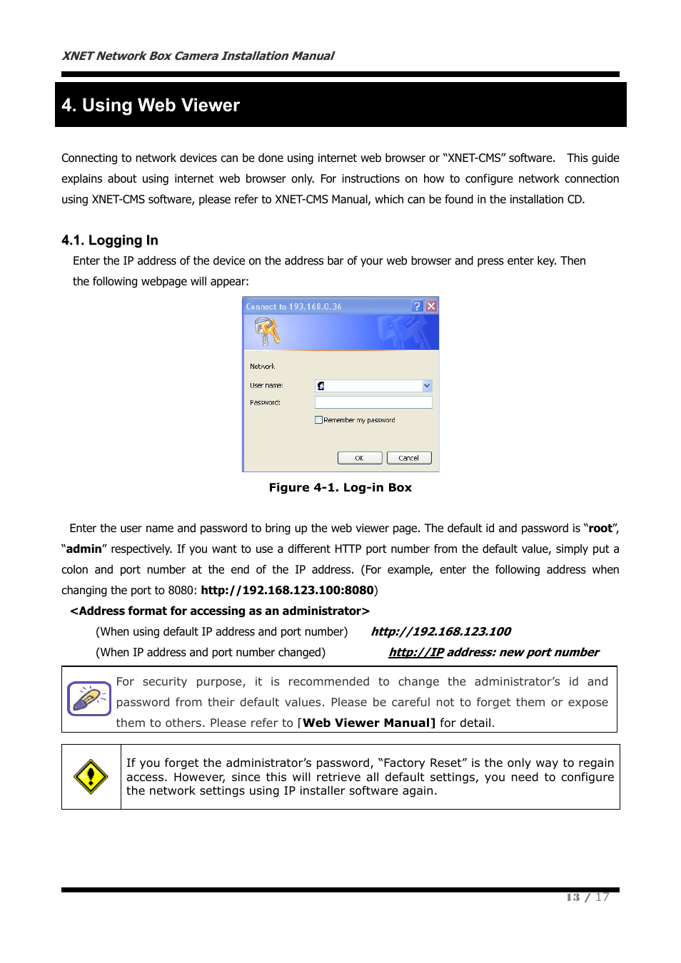 Using web viewer | CNB IGC2050F User Manual | Page 13 / 17