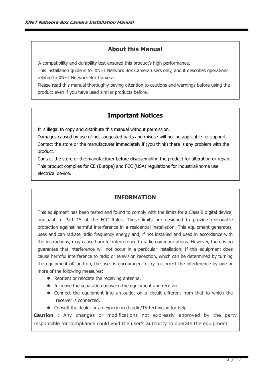 About this manual, Important notices | CNB IGC2050F User Manual | Page 2 / 17