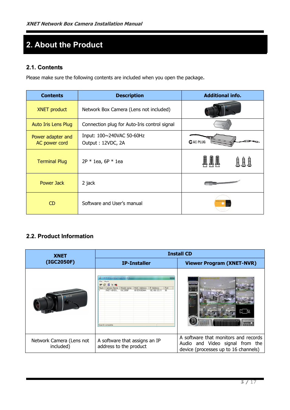 About the product | CNB IGC2050F User Manual | Page 5 / 17