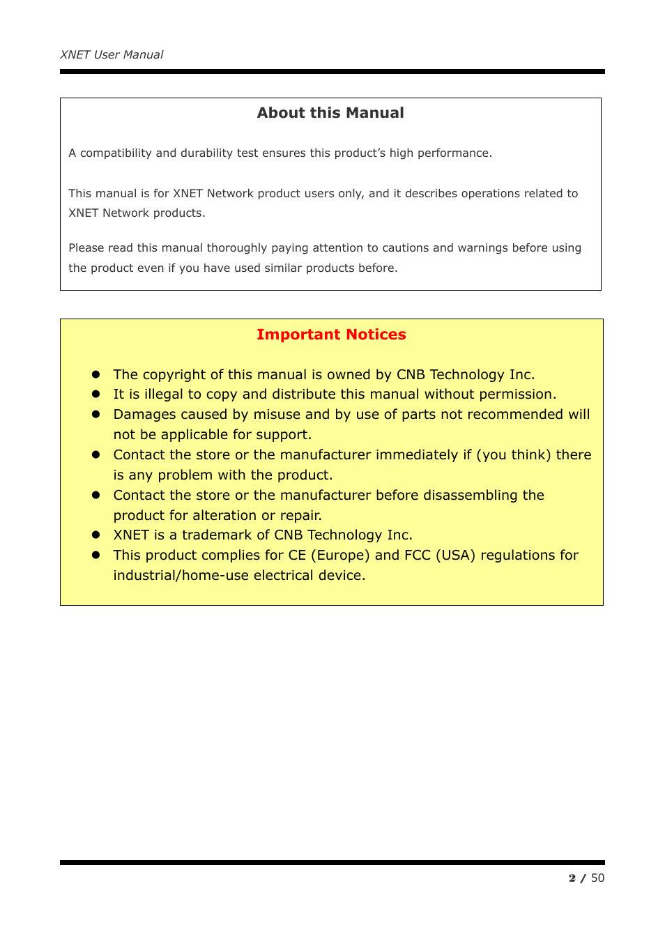 CNB IGC2050F User Manual | Page 2 / 50