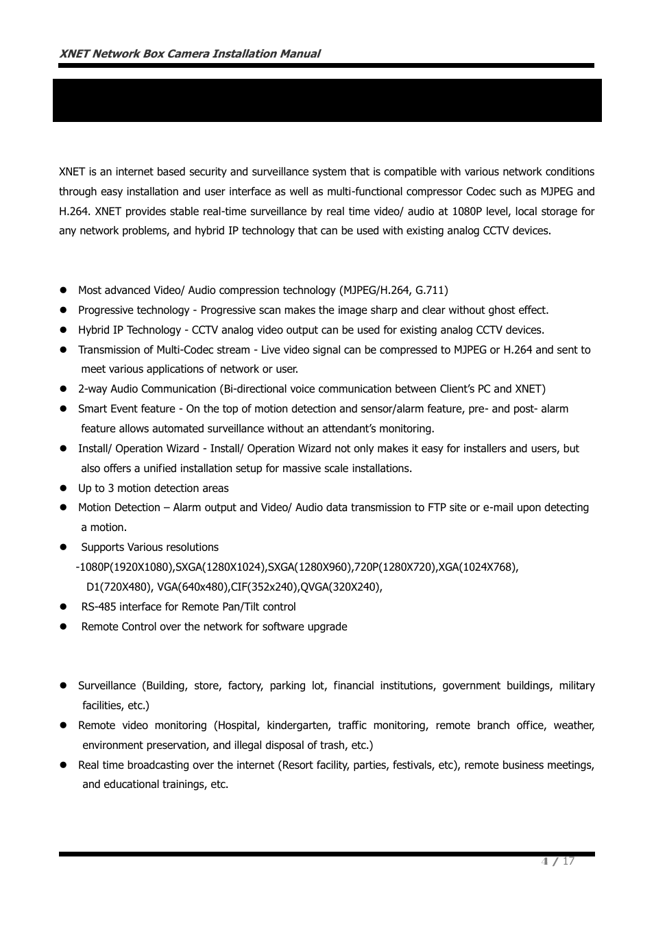 1 . about xnet, About xnet, Features of xnet | Applications | CNB NGE2055F User Manual | Page 4 / 17