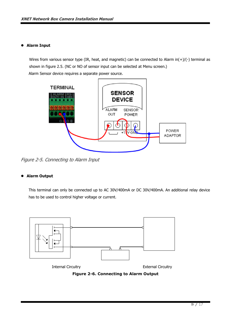 3 connecting to alarm devices | CNB NGE2055F User Manual | Page 9 / 17