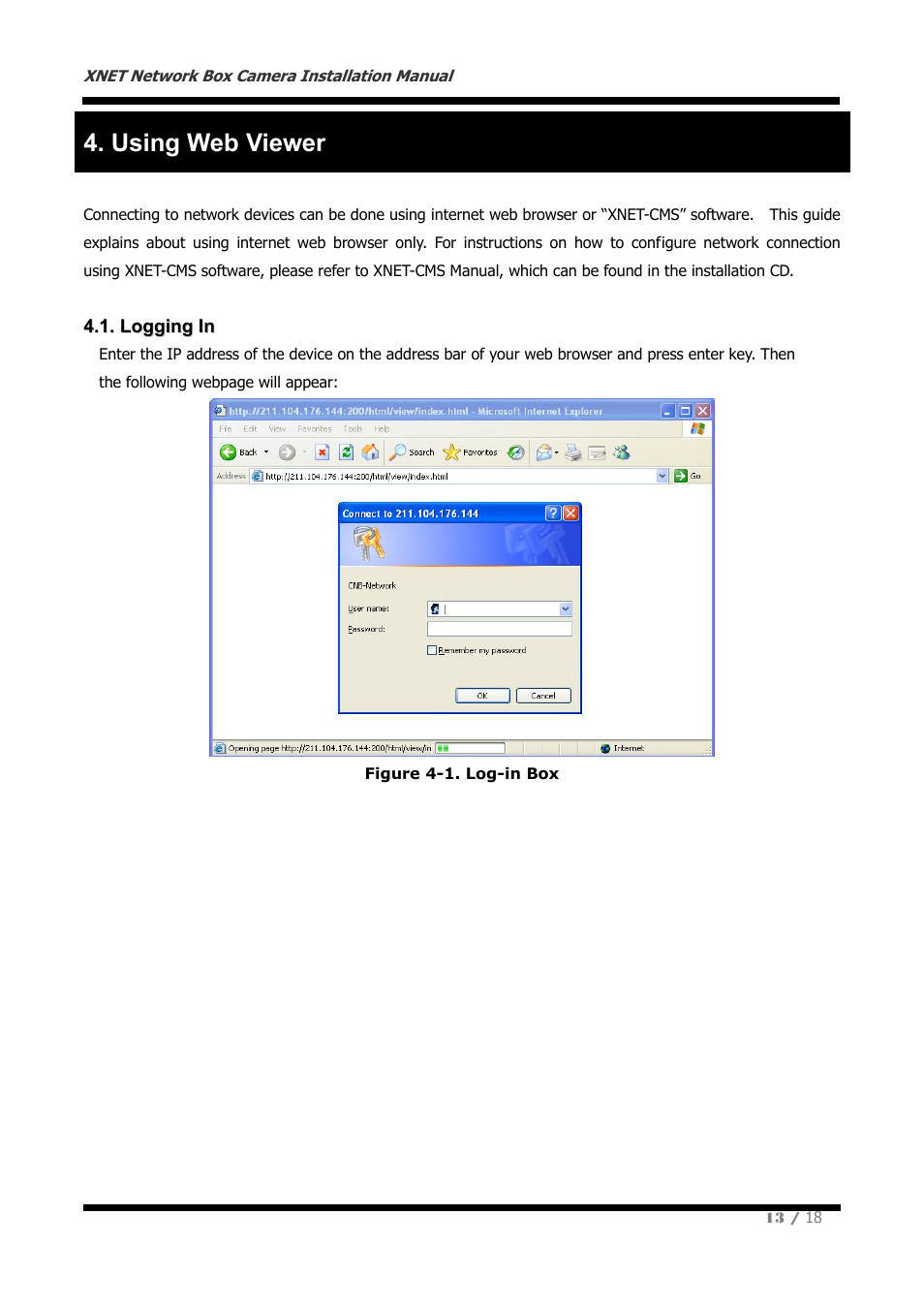 Using web viewer | CNB IGP2035F User Manual | Page 13 / 18