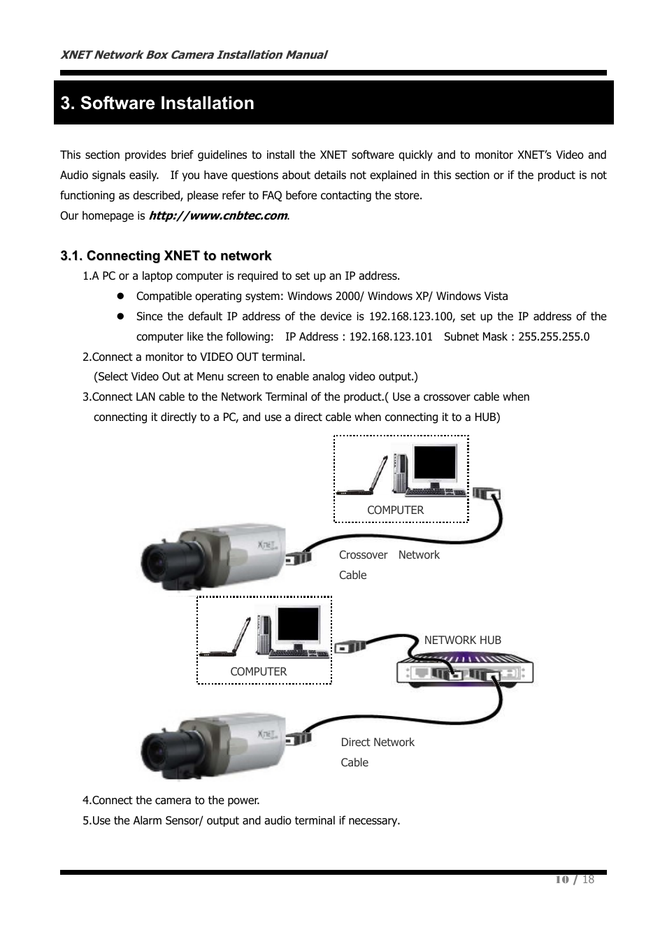 Software installation | CNB IGP1030 User Manual | Page 10 / 18