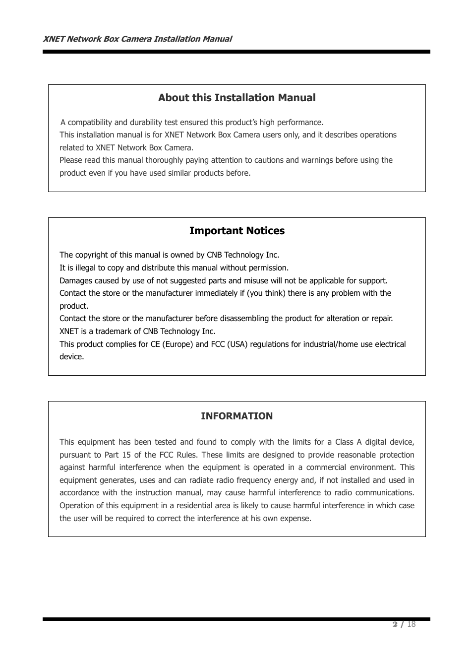 About this installation manual, Important notices | CNB IGP1030 User Manual | Page 2 / 18