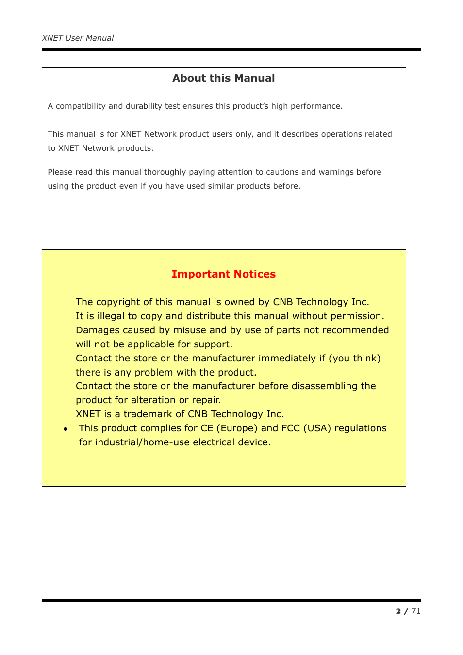 CNB IGB1110PF User Manual | Page 2 / 71