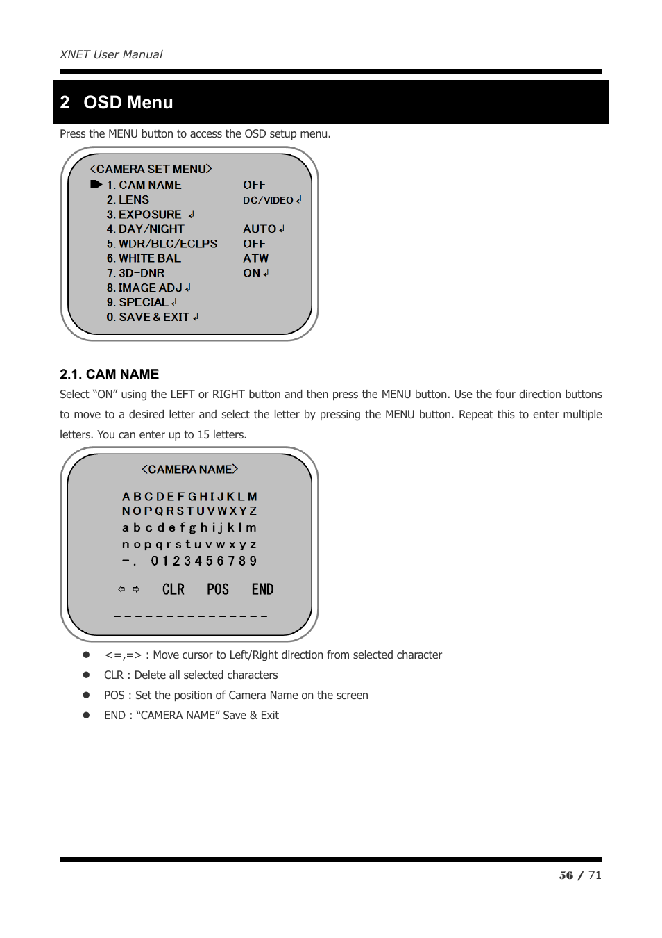 2 osd menu | CNB IGB1110PF User Manual | Page 56 / 71