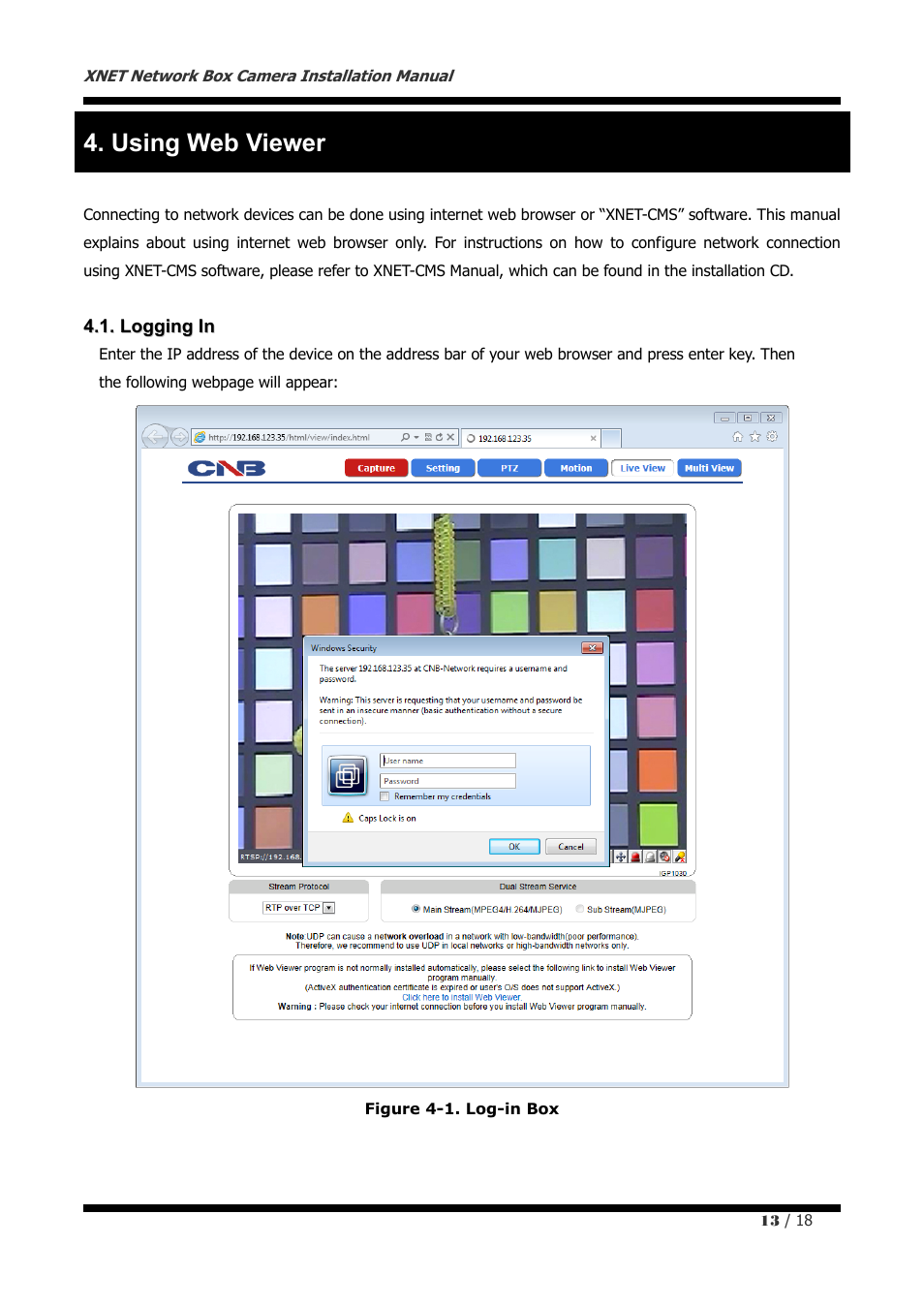 Using web viewer | CNB IGP1000F User Manual | Page 13 / 18