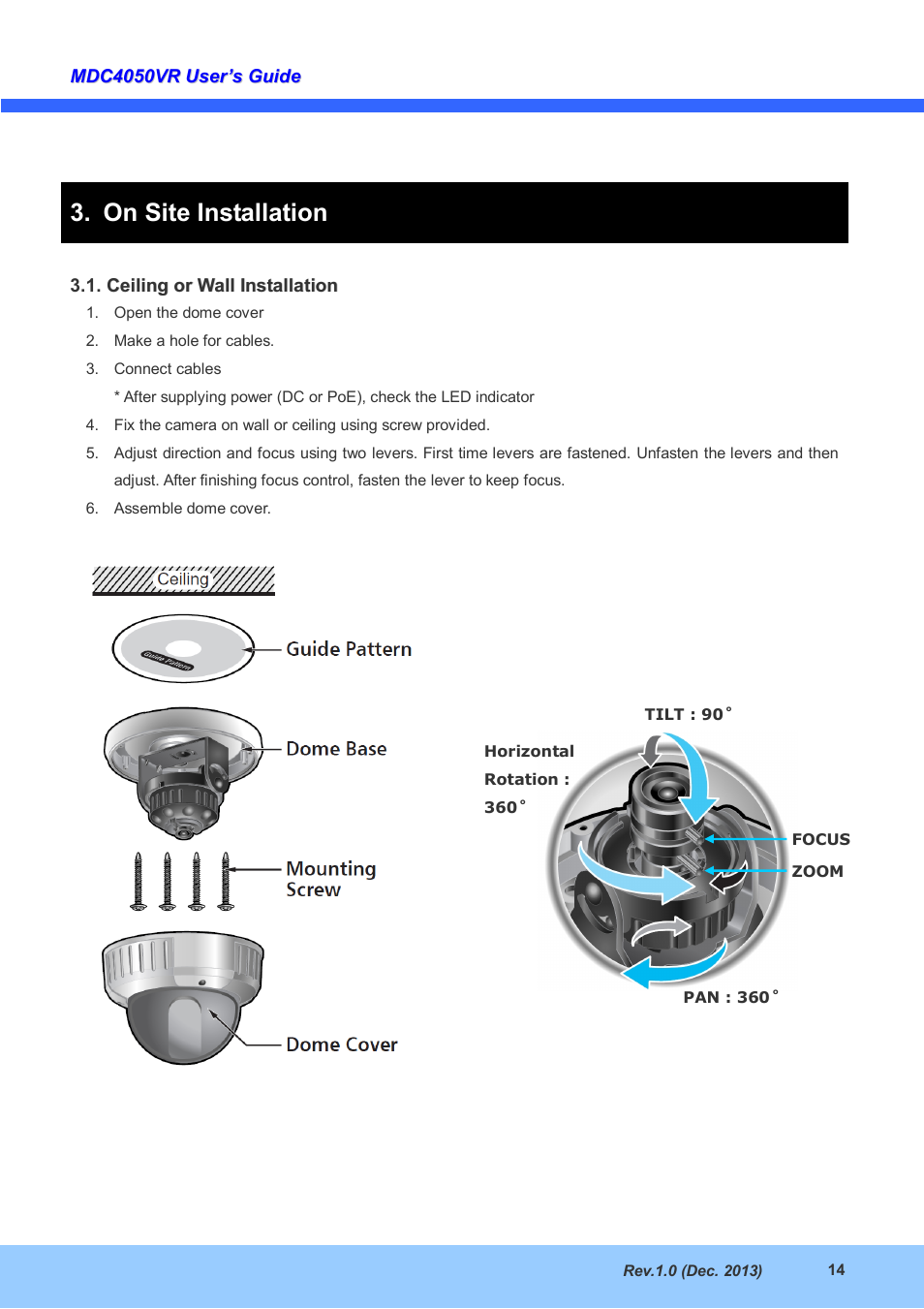 On site installation | CNB MDC4050VR User Manual | Page 14 / 25